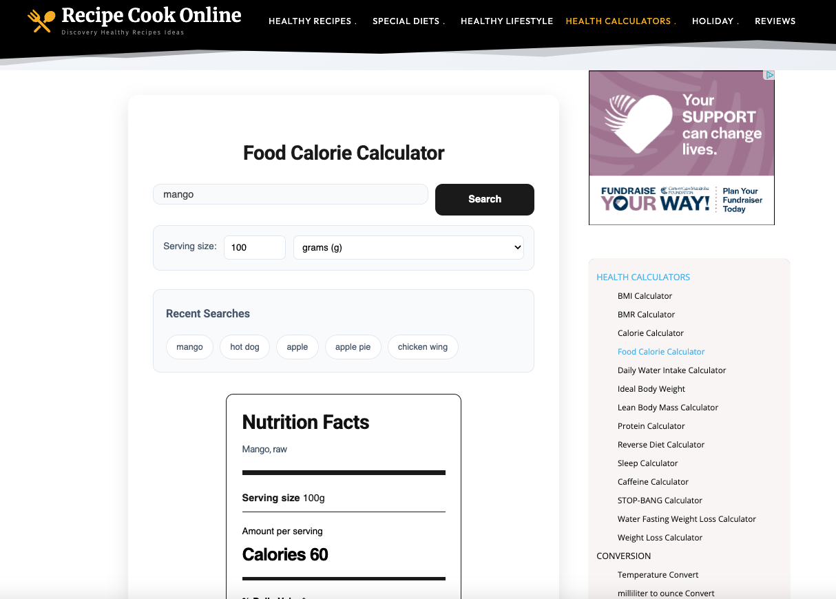 Use a Food Calorie Calculator 2